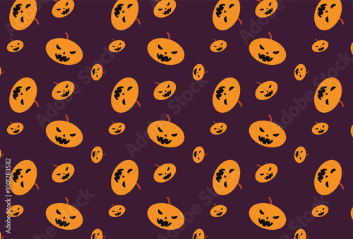 Wallpaper Mural Halloween seamless pattern design with pumpkin. Vector illustration Torontodigital.ca