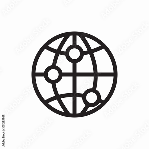 world connection icon sign vector