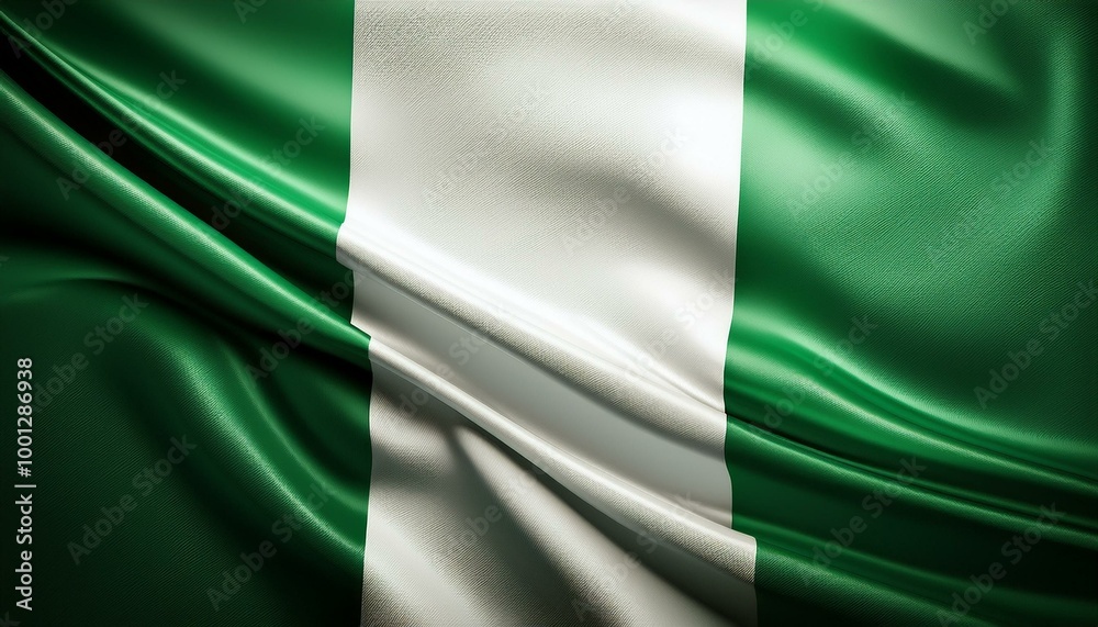 Nigeria national flag waving emblem Nigeria national flag waving emblem