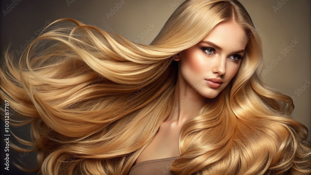 Vibrant, flowing blonde hair strands isolated on a transparent background, showcasing a radiant, sun-kissed complexion Vibrant, flowing blonde hair strands isolated on a transparent background, showcasing a radiant, sun-kissed complexion
