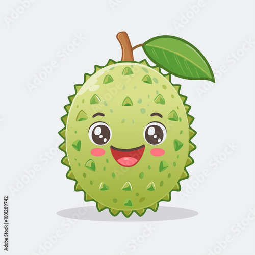 Soursop Fruit Cute Cartoon Fresh Animation Kawaii Healthy Character
