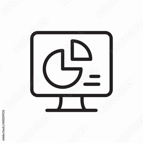 pc statistic pie icon sign vector