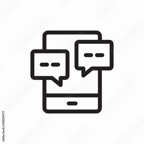 phone notification message chat bubble icon sign vector