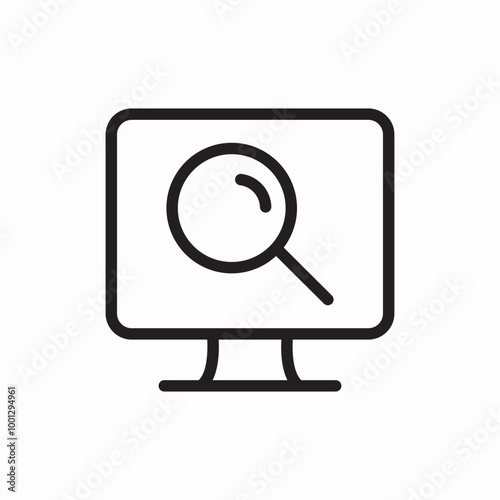searching pc icon sign vector