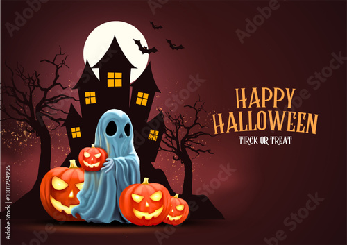 happy Halloween poster, flyer, banner creative design. abstract vector illustration design