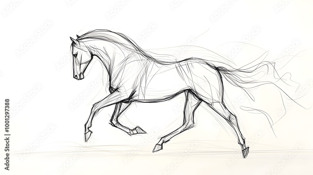 Graceful Horse Galloping Powerfully Through the Landscape Graceful Horse Galloping Powerfully Through the Landscape