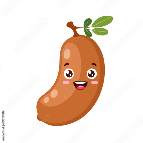 Tamarind Fruit Cute Cartoon Fresh Animation Kawaii Healthy Character
