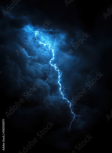 blue lightning bolt on a black background