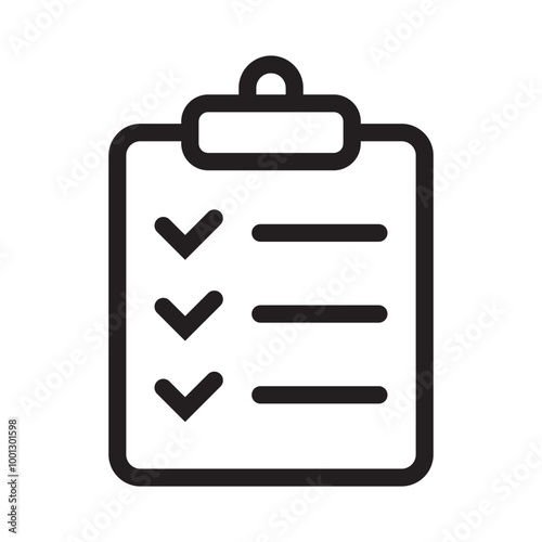 Clipboard icon isolated on background. Checklist sign symbol for web site and app design.