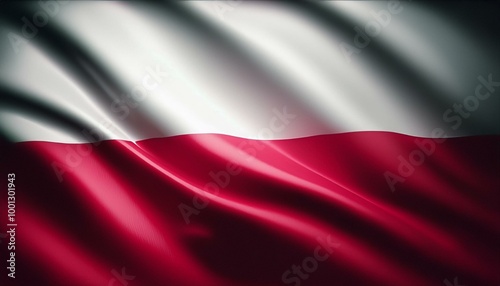 Poland national flag waving emblem