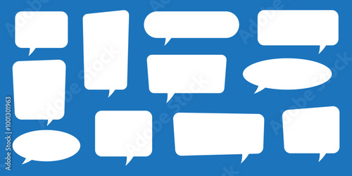 Blank empty speech bubbles. Speak bubble balloon, cartoon chatting box, message box. 