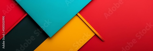 Free Download Abstract geometric background with blue, yellow, red and black. - GFXLoad
