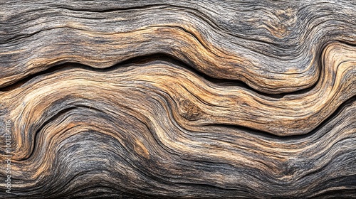 A close-up of an old wood with many visible lines and swirls, wavy resin sheets photo