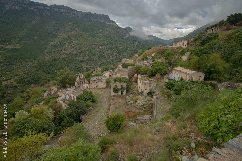 ruins of the ghost town of Gairo, central Sardinia ruins of the ghost town of Gairo, central Sardinia