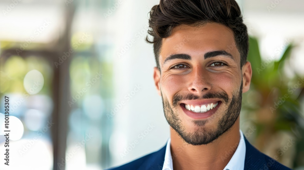 Smiling man in business attire looking at camera. Smiling man in business attire looking at camera.