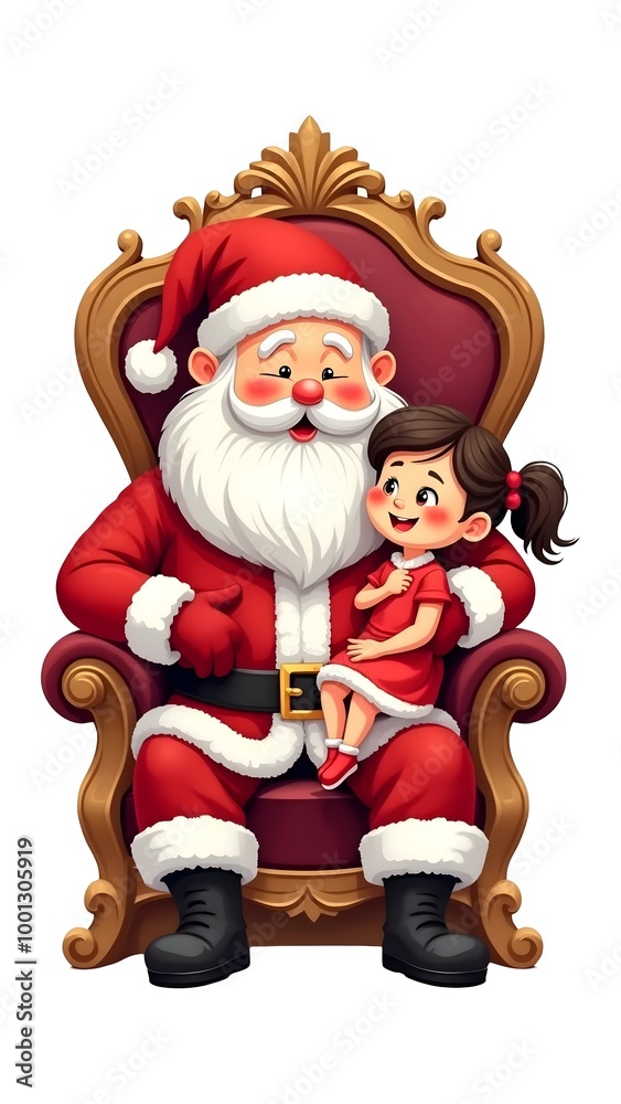 santa claus and girl cartoon santa claus and girl cartoon
