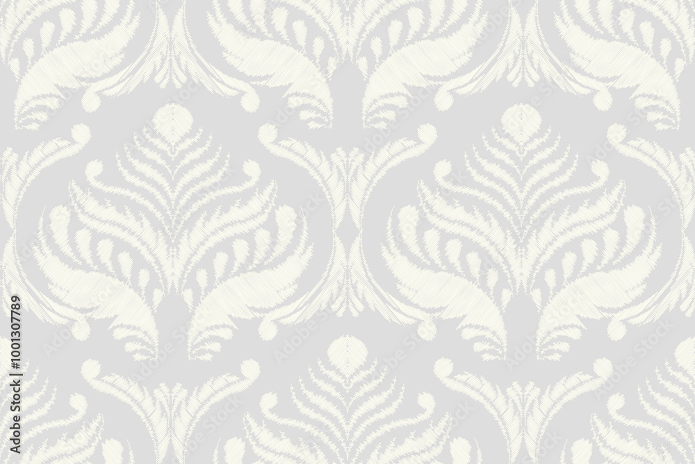Damask seamless pattern. Foliage motif pattern Damask seamless pattern. Foliage motif pattern