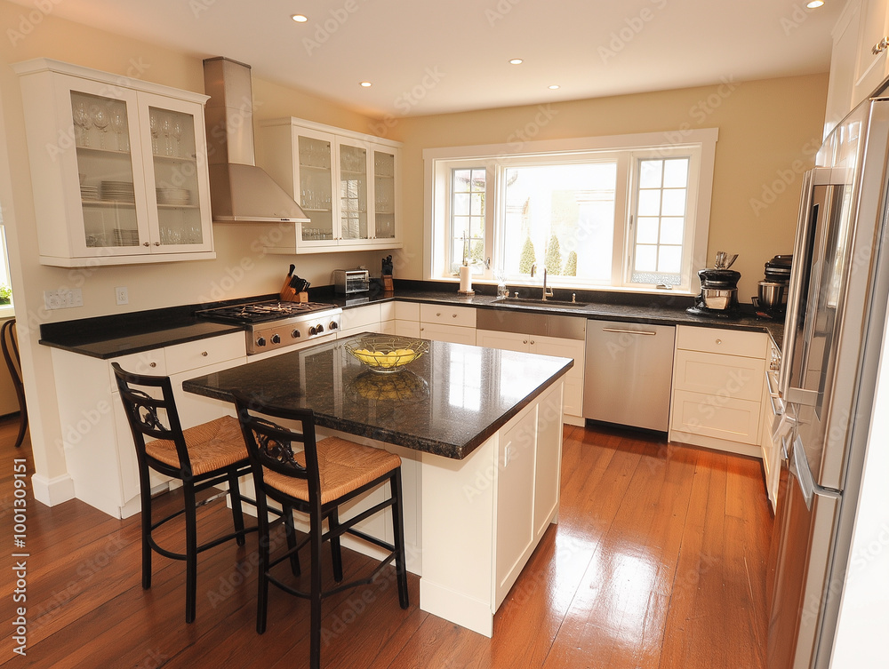 Clean kitchen and decoration. generative AI Clean kitchen and decoration. generative AI