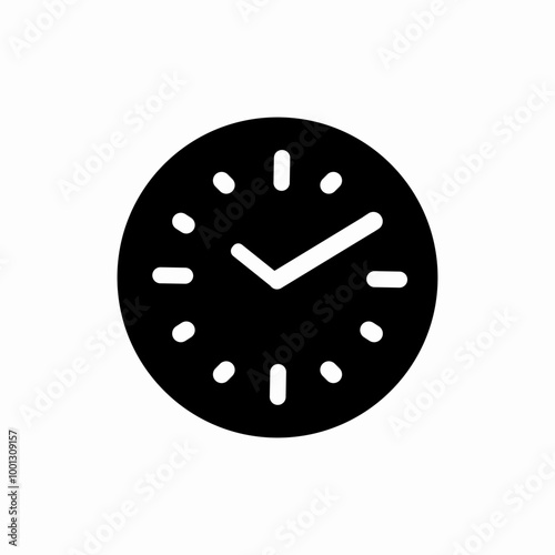 black clock icon sign vector