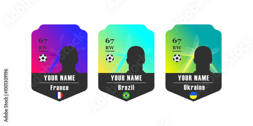 football player card with countries