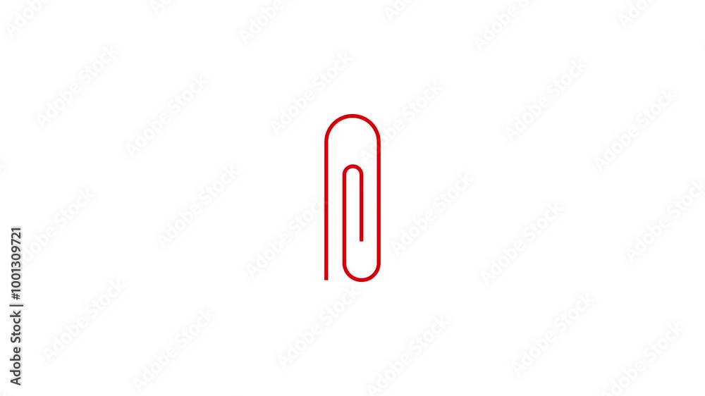 aper clip animated icon. Paperclip spin line animation.