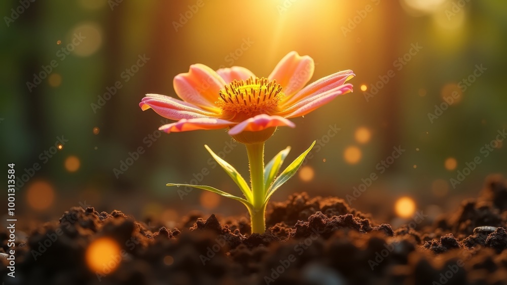 Generative AI, a flower that is growing out of the ground in the dirt with the sun shining in the a flower that is growing background and a blurry background, sun, a macro photograph, art photography
Generative AI, a flower that is growing out of the ground in the dirt with the sun shining in the a flower that is growing background and a blurry background, sun, a macro photograph, art photography