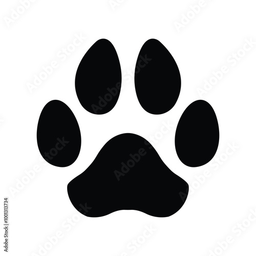 dog and cat print vector isolated on white, paw print icon