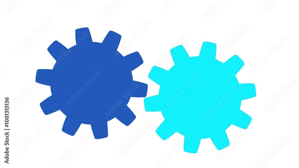 Two rotating mechanical gears Two rotating mechanical gears