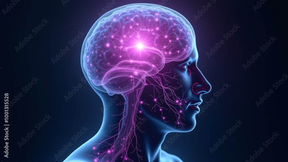 Generative AI, a human head with a glowing brain in the middle of it's head and a glowing light coming from the brain, facial muscles, a stock photo, neoplasticism
Generative AI, a human head with a glowing brain in the middle of it's head and a glowing light coming from the brain, facial muscles, a stock photo, neoplasticism