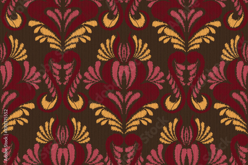 Damask seamless pattern. Foliage motif pattern