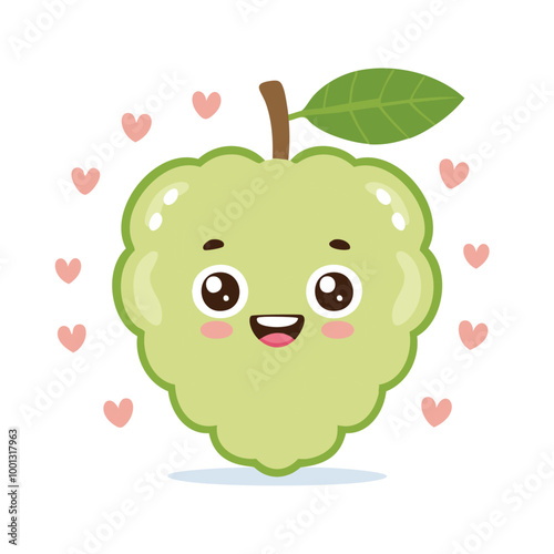 Sugar Apple Fruit Cute Cartoon Fresh Animation Kawaii Healthy Character
