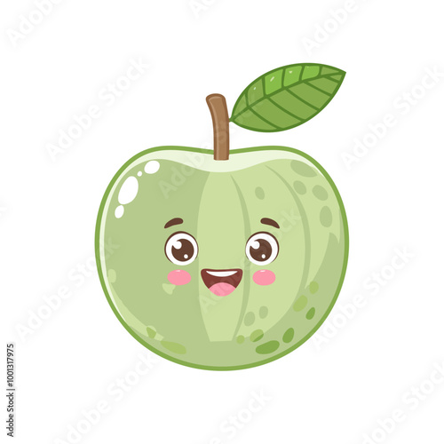 Sugar Apple Fruit Cute Cartoon Fresh Animation Kawaii Healthy Character
