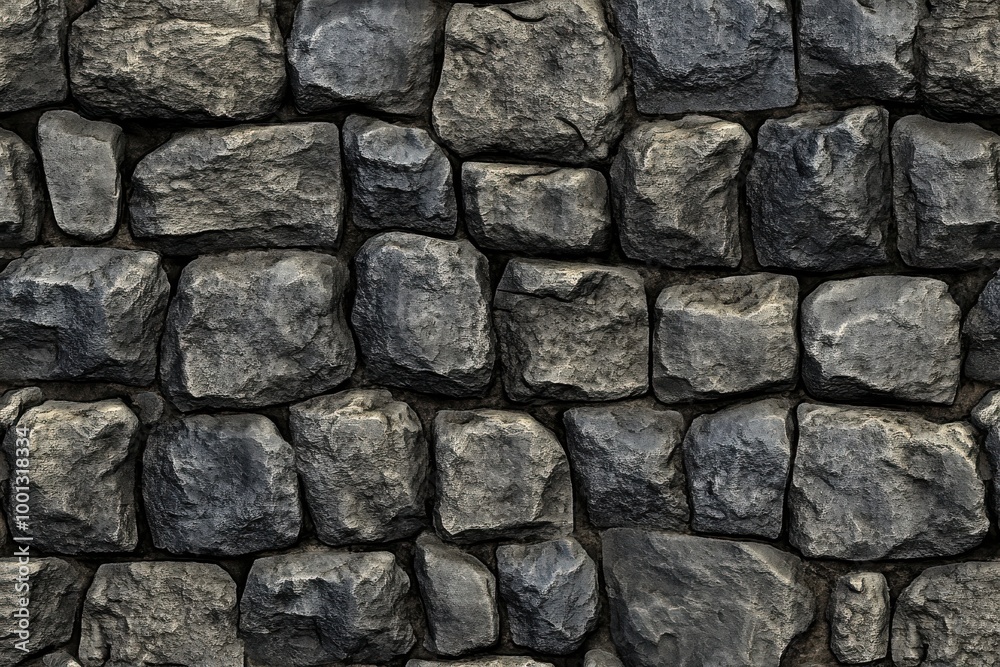 Dark gray stone wall background with an aged texture Dark gray stone wall background with an aged texture