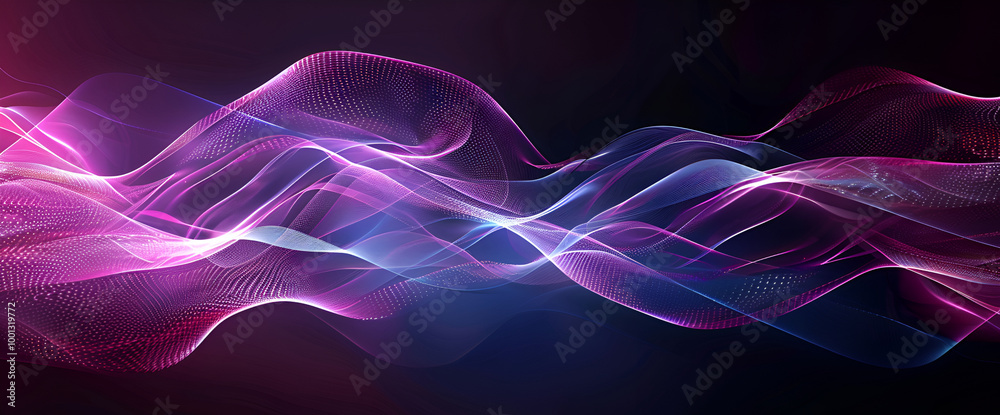 Neon colour purple lines on black background ,abstract background with a glowing wavy pattern Neon colour purple lines on black background ,abstract background with a glowing wavy pattern