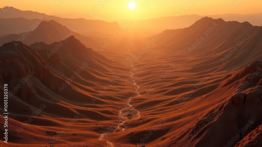 Generative AI, a view of a valley with a river running through it at sunset or sunrise or sunset time, with a few clouds, unreal 5, a matte painting, photorealism
Generative AI, a view of a valley with a river running through it at sunset or sunrise or sunset time, with a few clouds, unreal 5, a matte painting, photorealism