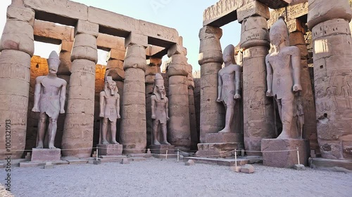 Luxor Temple in Luxor, ancient Thebes, Egypt. Luxor Temple is a large Ancient Egyptian temple complex located on the east bank of the Nile River