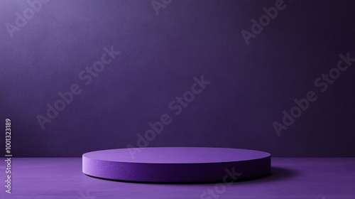 Purple circular display platform, isolated background photo