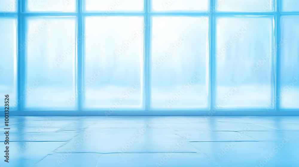 Bright, serene interior space with large windows allowing soft light to fill the room Bright, serene interior space with large windows allowing soft light to fill the room