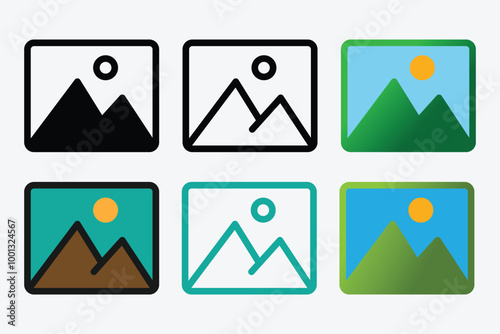 Image Gallery Icon Set. Picture icon vector isolated on white background. Picture vector icon. photo gallery icon vector. Photo album icon. Image gallery symbol.