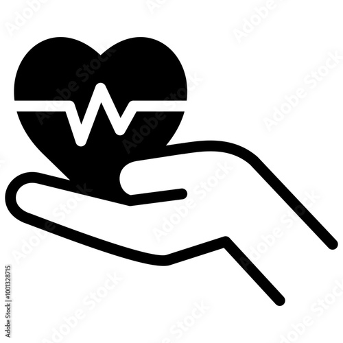 organ donation icon illustration design with solid