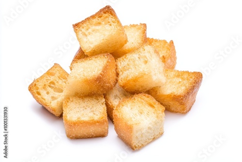 Croutons on solid white background, single object