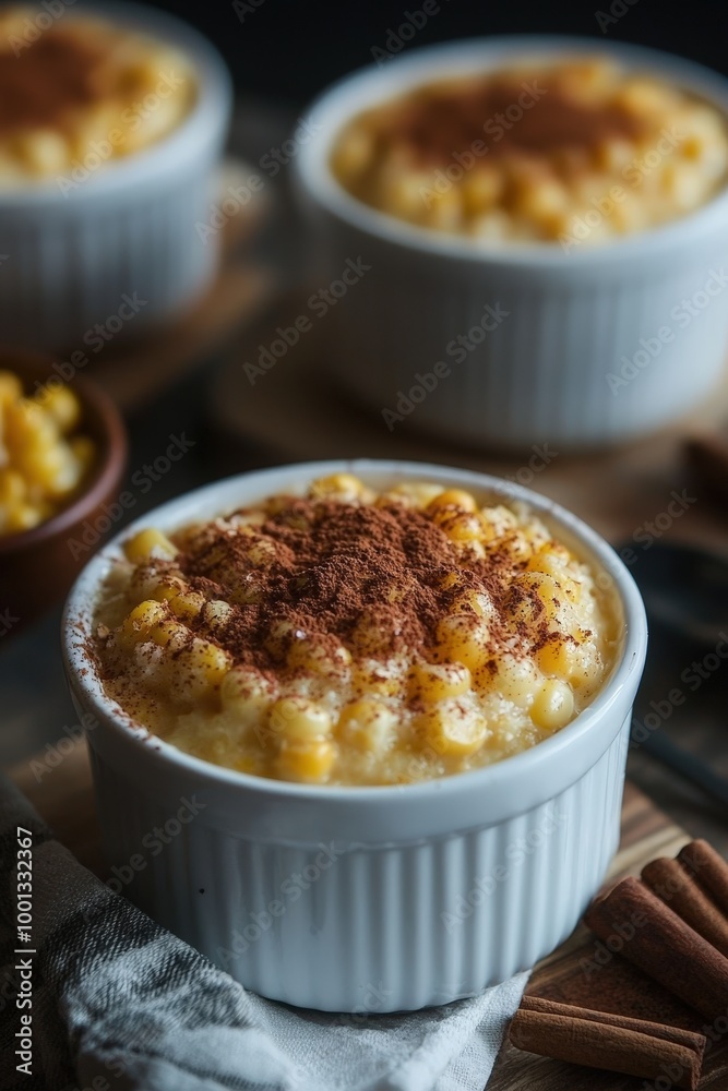 Curau: A sweet corn pudding made with fresh corn, coconut milk, and sugar, topped with cinnamon. Curau: A sweet corn pudding made with fresh corn, coconut milk, and sugar, topped with cinnamon. Curau: A sweet corn pudding made with fresh corn, coconut milk, and sugar, topped with cinnamon. Curau: A sweet corn pudding made with fresh corn, coconut milk, and sugar, topped with cinnamon.