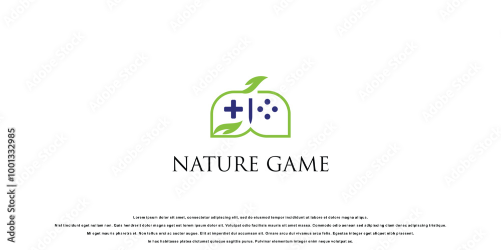 Creative nature game logo design premium vector Creative nature game logo design premium vector