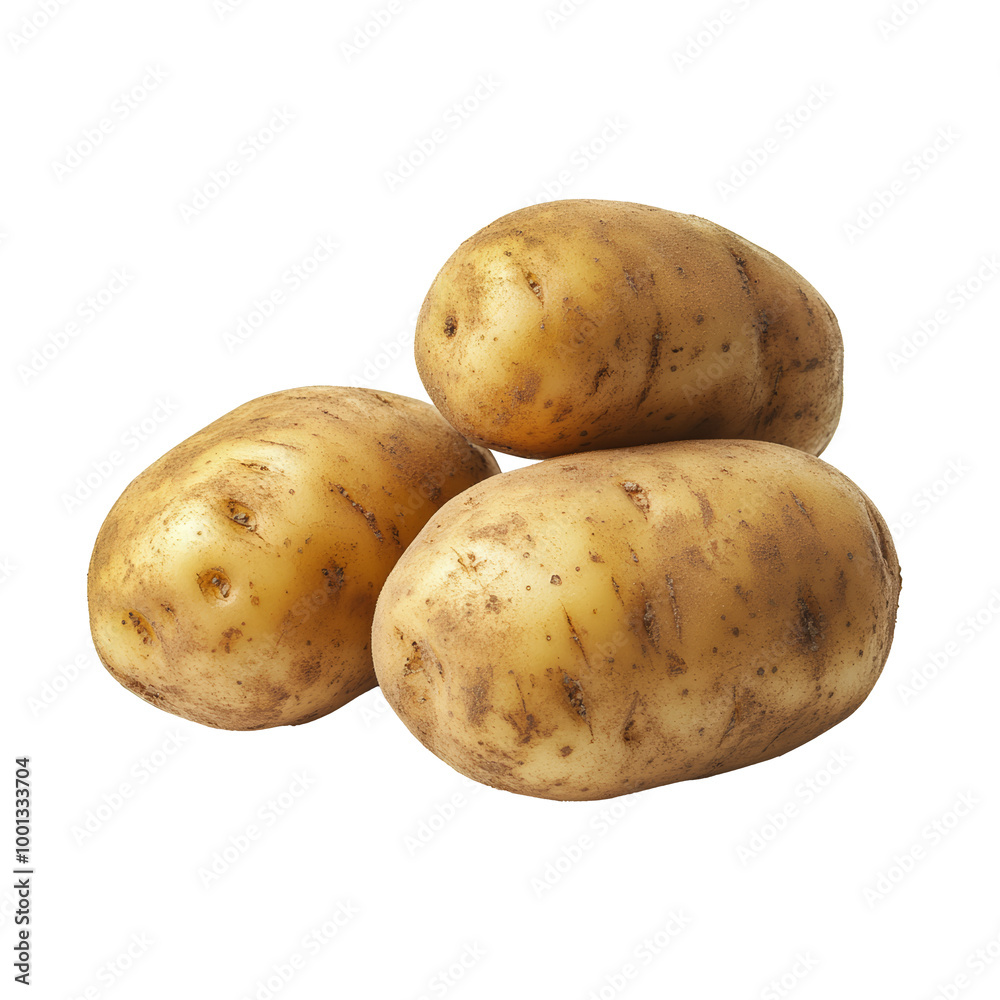 Fresh potatoes isolated on transparent background, PNG, cutout Fresh potatoes isolated on transparent background, PNG, cutout