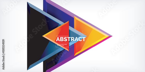 Abstract background - colorful triangles with 3d effect. Vector Illustration For Wallpaper, Banner, Background, Card, Book Illustration, landing page Free Download Abstract background - colorful triangles with 3d effect. Vector Illustration For Wallpaper, Banner, Background, Card, Book Illustration, landing page - GFXLoad