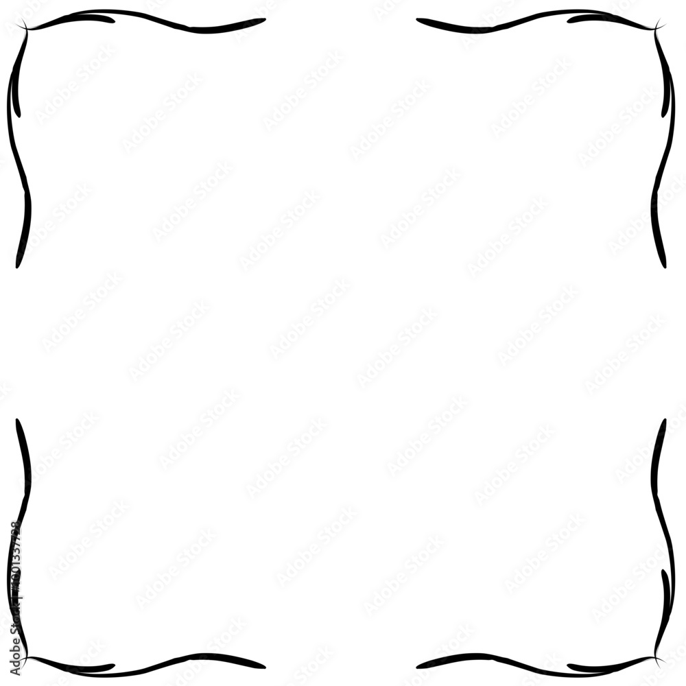 Fototapeta premium Hand Drawn Frame Curve Lines