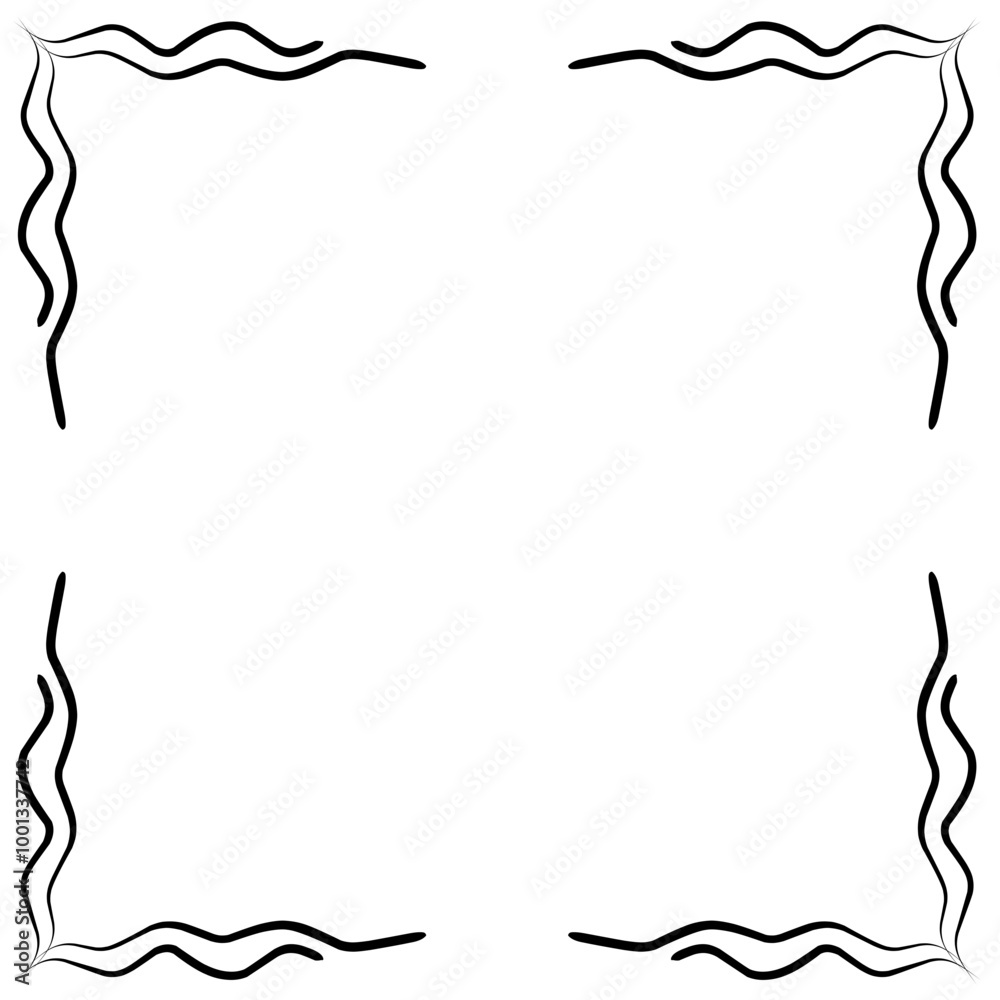 Hand Drawn Frame Curve Lines Hand Drawn Frame Curve Lines
