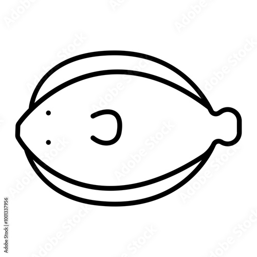 Sole fish outline icon