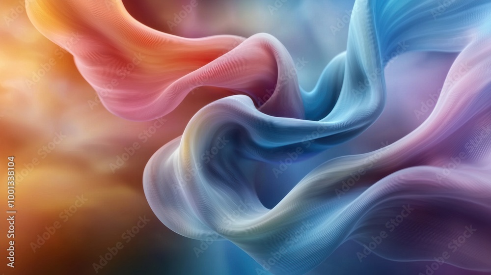 Colorful Abstract Flowing Wave Patterns in Soft Light Colorful Abstract Flowing Wave Patterns in Soft Light