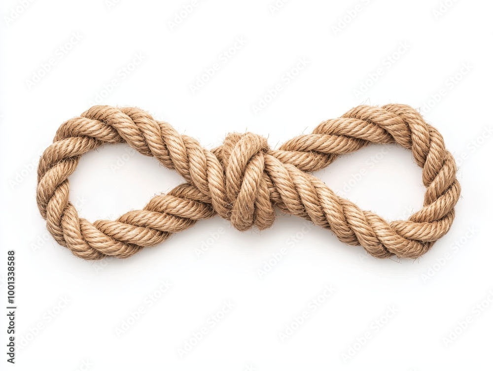 Obraz premium Rope on solid white background, single object